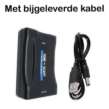 HDMI Naar Scart Converter Kabel HDMI Naar Scart Kabel 1080p - HDMI naar Scart kabel - Zwart