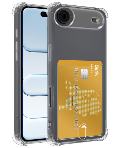 iPhone Air Hoesje Kaarthouder Backcover Shockproof - Transparant