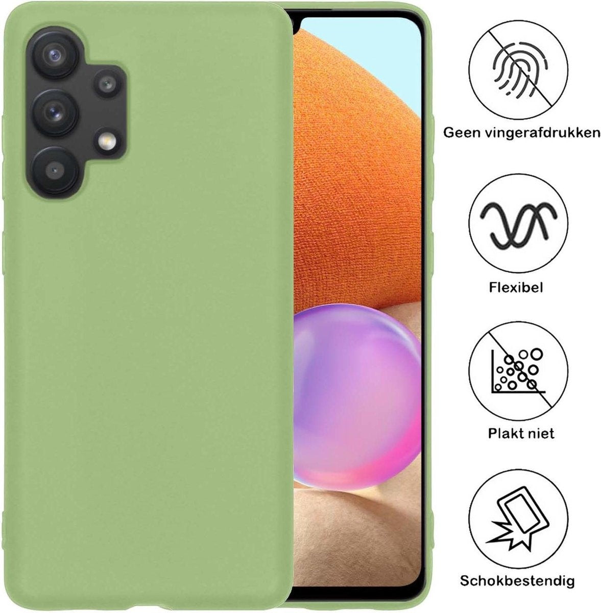 Samsung A32 5G Hoesje Siliconen - Groen