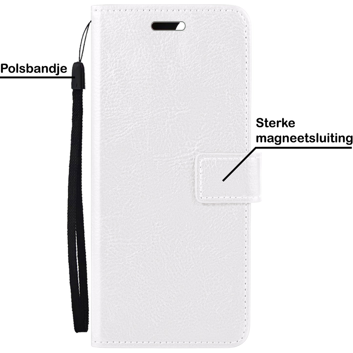 OPPO A16 Hoesje Book Case Kunstleer - Wit