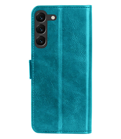 Samsung S23 Hoesje Bookcase Cover met Kaarthouder - Turquoise