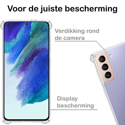 Samsung S21 FE Hoesje Shockproof Backcover Siliconen - Transparant