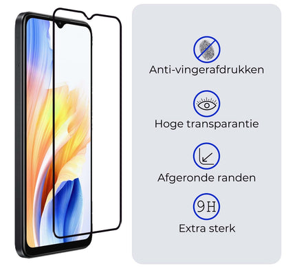 OPPO A18 Screenprotector Gehard Glas - Full Screen