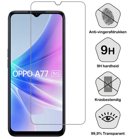 OPPO A77 Screenprotector Tempered Glass