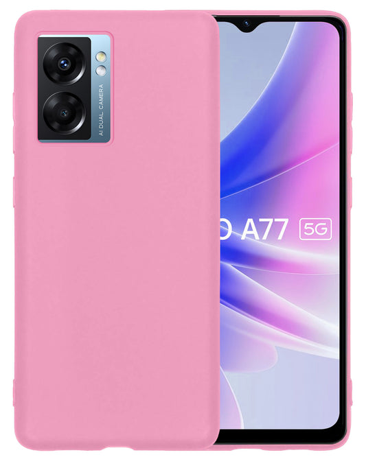 OPPO A77 Hoesje Siliconen - Lichtroze