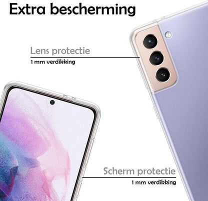 Samsung S21 Plus Hoesje Siliconen Backcover Lichtgewicht - Transparant