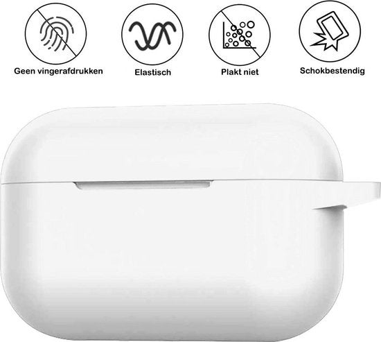 Airpods Pro Hoesje Siliconen met Clip - Transparant