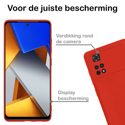Xiaomi Poco X4 Pro 5G Hoesje Siliconen Backcover Lichtgewicht - Rood