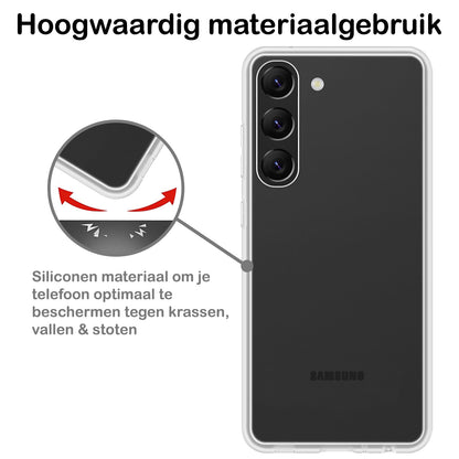 Samsung S23 Hoesje Siliconen Backcover Lichtgewicht - Transparant