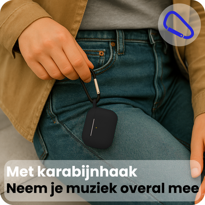 AirPods Pro 3 Hoesje Siliconen Krasbestendig - Zwart
