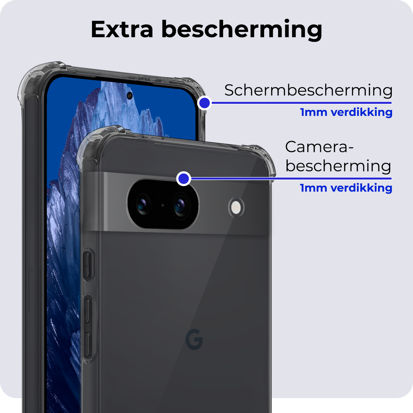 Google Pixel 8a Hoesje Shock Proof Siliconen - Transparant