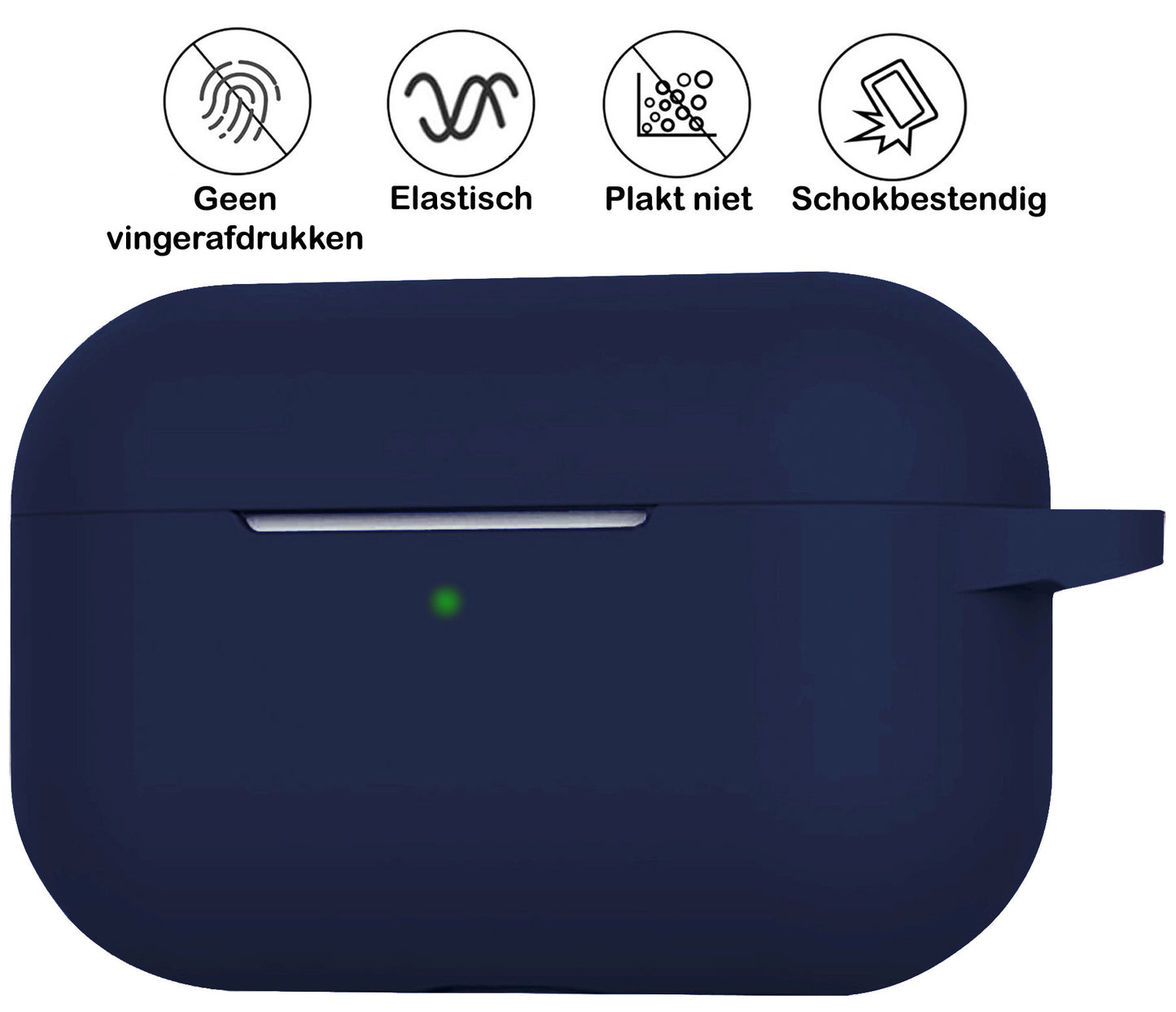 AirPods 3 Hoesje Siliconen met Clip - Marineblauw