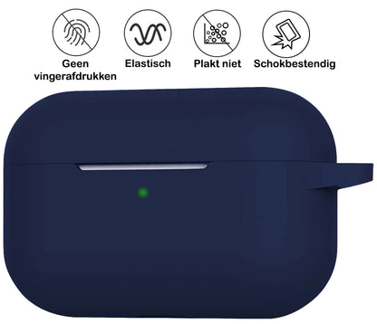 AirPods 3 Hoesje Siliconen met Clip - Marineblauw