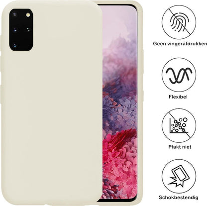 Samsung S20 Plus Hoesje Siliconen Backcover Lichtgewicht - Wit