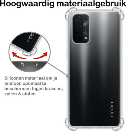OPPO A54 5G Hoesje Shockproof Backcover Siliconen - Transparant