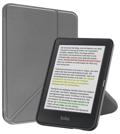 Kobo Clara Colour Trifold Bookcase Hoes - Grijs