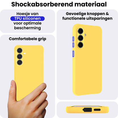 Samsung A57 Hoesje Siliconen Backcover Lichtgewicht - Geel