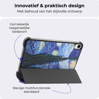 iPad Mini 7 Trifold Bookcase Hoes - Sterrenhemel