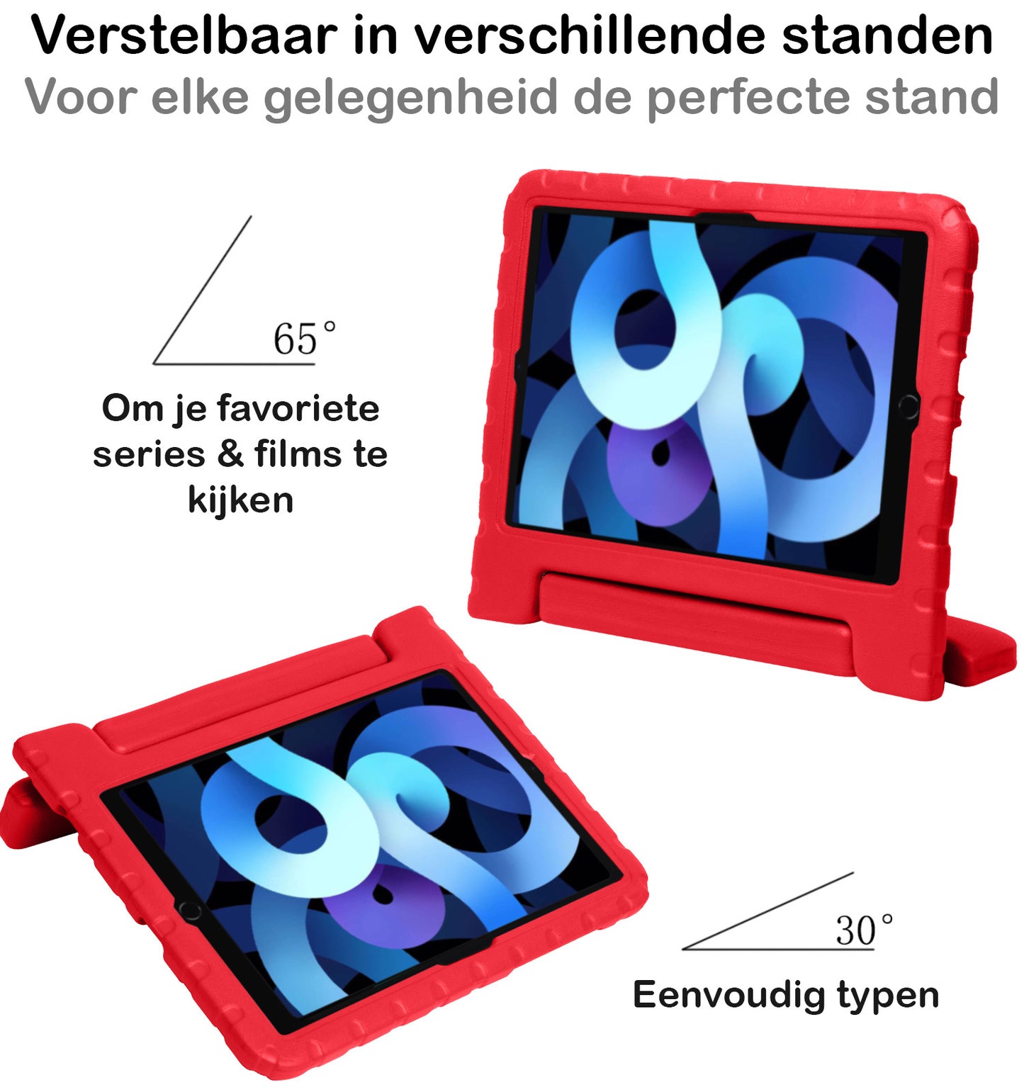 iPad Air 2022 Hoesje Kids Cover Bumper - Rood