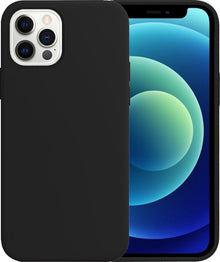 iPhone 12 Pro Max Hoesje Siliconen Backcover Lichtgewicht - Zwart