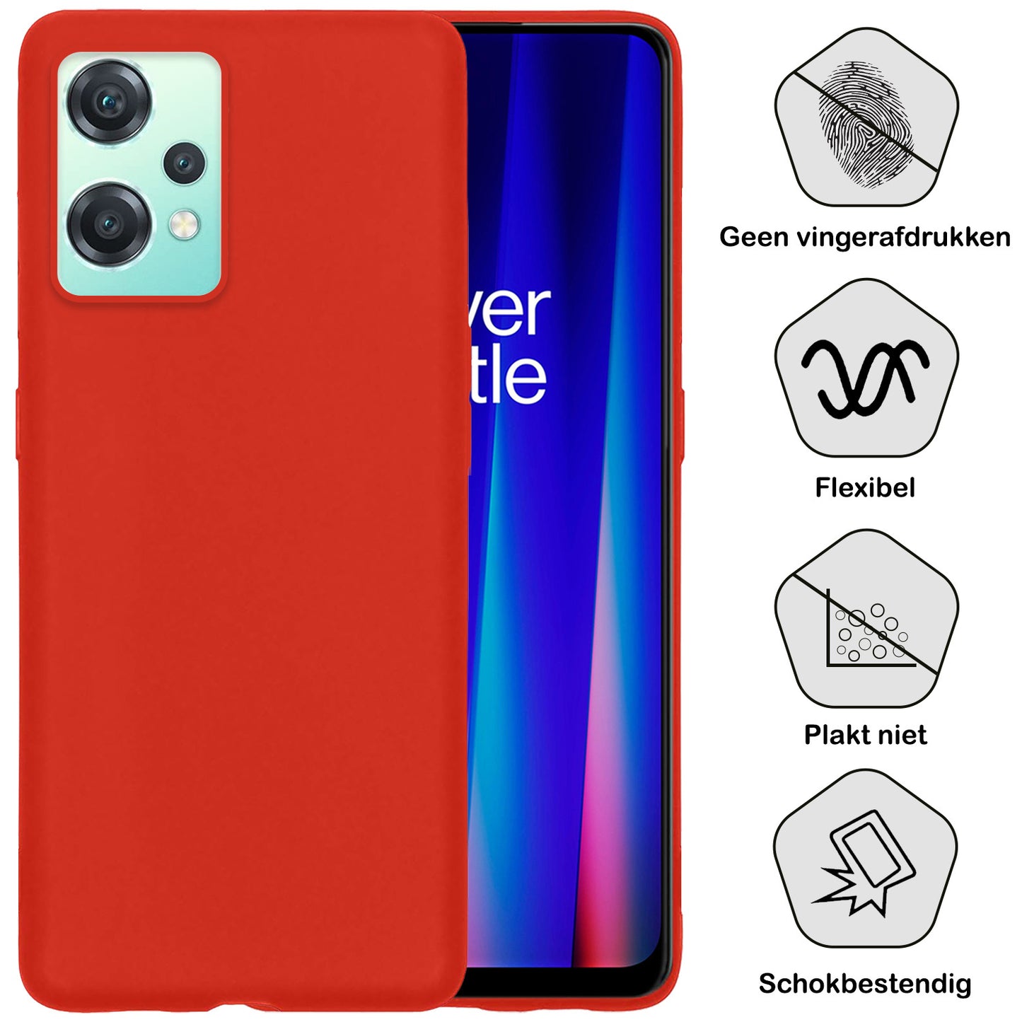 OnePlus Nord CE 2 Lite Hoesje Siliconen - Rood