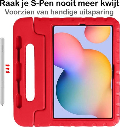 Samsung Galaxy Tab S6 Lite Hoesje Kids Cover Bumper - Rood