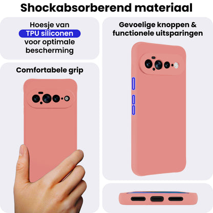 Google Pixel 11 Pro XL Hoesje Siliconen Backcover Lichtgewicht - Lichtroze