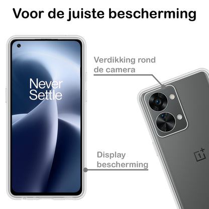OnePlus Nord 2T Hoesje Siliconen Backcover Lichtgewicht - Transparant