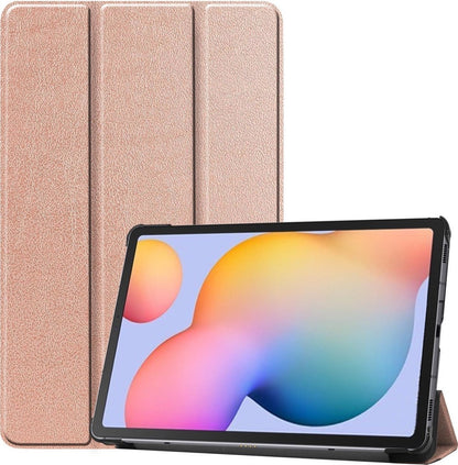 Samsung Galaxy Tab S6 Lite Trifold Bookcase Hoes - Rosé goud