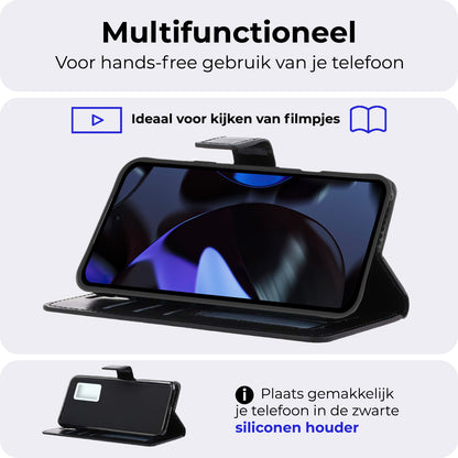 Google Pixel 9 Pro Hoesje Bookcase Cover met Kaarthouder - Zwart