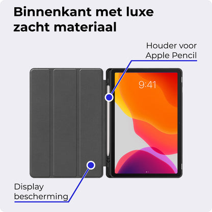 iPad 10.2 2019 Hoesje Book Case Met Apple Pencil Uitsparing - Donkergroen