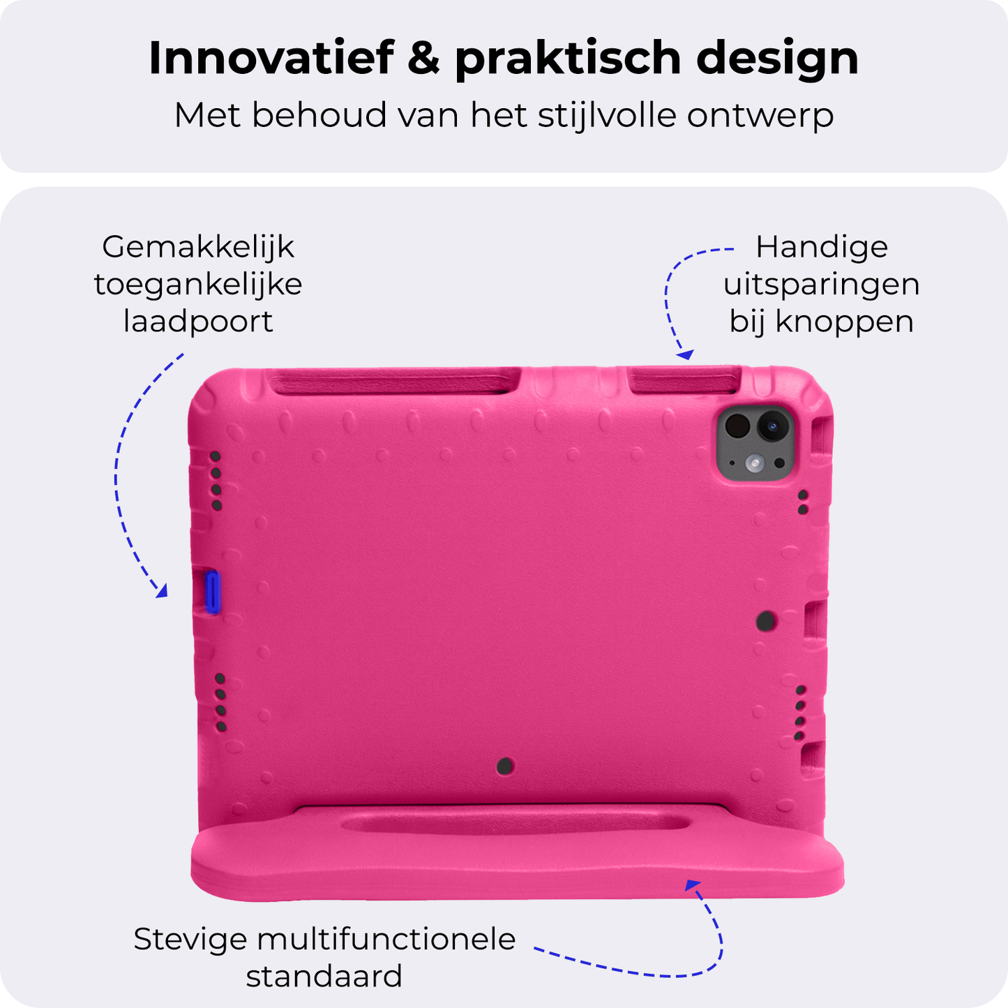 iPad Pro 2024 (11 inch) Hoesje Kids Cover Bumper - Roze