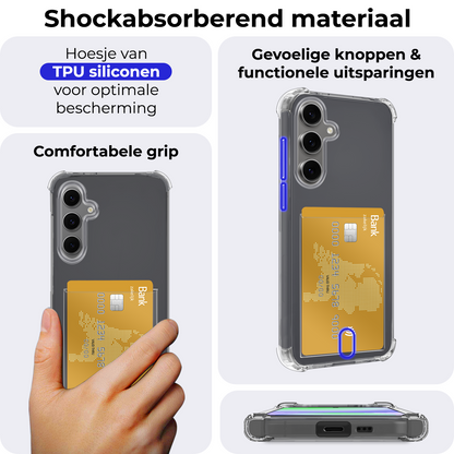 Samsung S24 FE Hoesje Kaarthouder Backcover Shockproof - Transparant