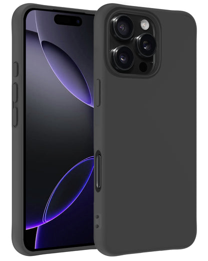 iPhone 16 Pro Max Hoesje Siliconen Backcover Lichtgewicht - Zwart