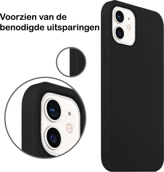 iPhone 12 Hoesje Siliconen - Zwart