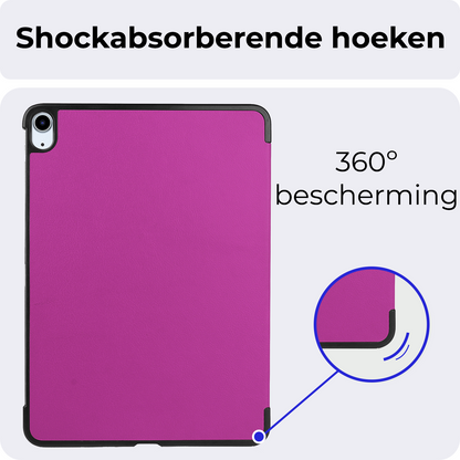 iPad Air 2024 (11 inch) Hoesje Book Case Met Apple Pencil Uitsparing - Paars