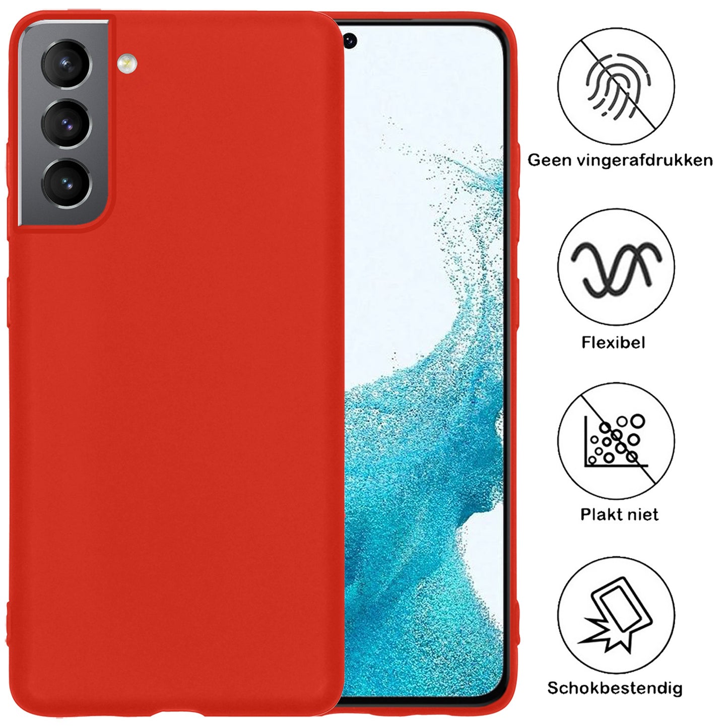 Samsung S22 Hoesje Siliconen - Rood