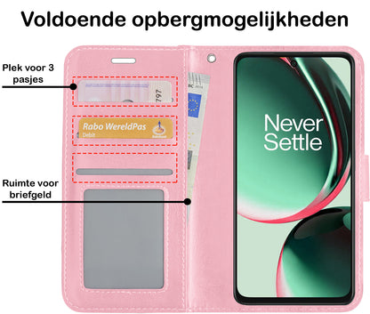 OnePlus Nord CE 3 Lite Hoesje Book Case Kunstleer - Lichtroze