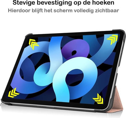 iPad Air 2020 Trifold Bookcase Hoes - Rosé goud