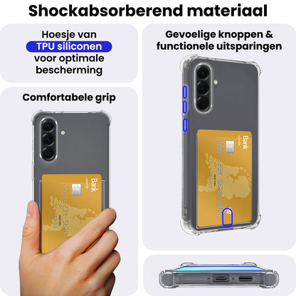 Samsung A56 Hoesje Kaarthouder Backcover Shockproof - Transparant