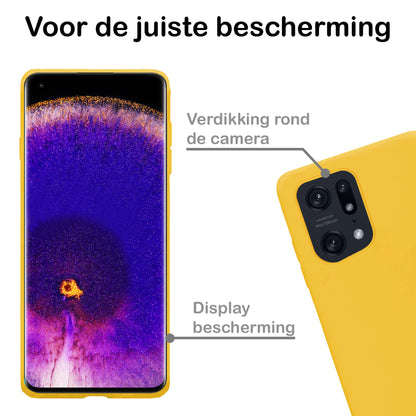 OPPO Find X5 Pro Hoesje Siliconen Backcover Lichtgewicht - Geel