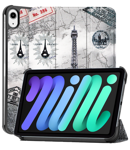 iPad Mini 7 Trifold Bookcase Hoes - Eiffeltoren