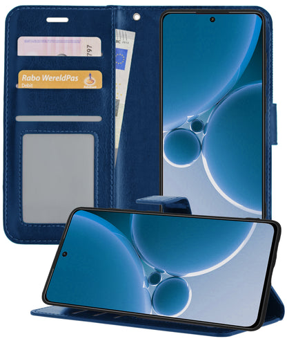 OnePlus Nord 3 Hoesje Bookcase Cover met Kaarthouder - Donkerblauw