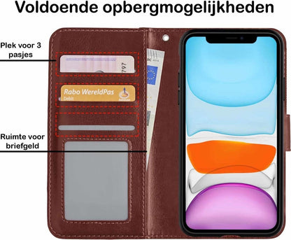 iPhone 11 Hoesje Bookcase Cover Uitneembaar - Bruin