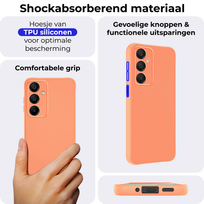 Samsung A16 Hoesje Siliconen Backcover Lichtgewicht - Perzik