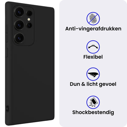 Samsung S25 Ultra Hoesje Siliconen Backcover Lichtgewicht - Zwart