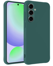 Samsung S24 FE Hoesje Siliconen Backcover Lichtgewicht - Donkergroen