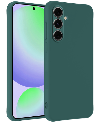Samsung S24 FE Hoesje Siliconen Backcover Lichtgewicht - Donkergroen