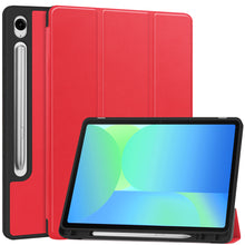 Samsung Galaxy Tab S10 FE Trifold Bookcase Hoes met Penhouder voor S Pen - Rood