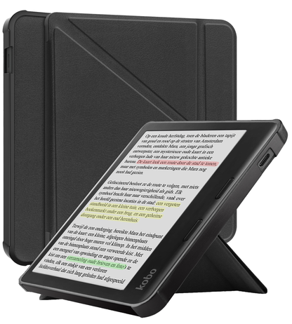 Kobo Libra Colour Trifold Hoesje - Zwart